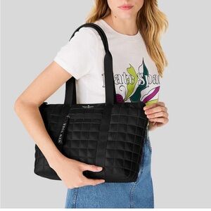 kate spade Medium Camden Black Quilted Tote with Top Handles